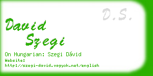 david szegi business card